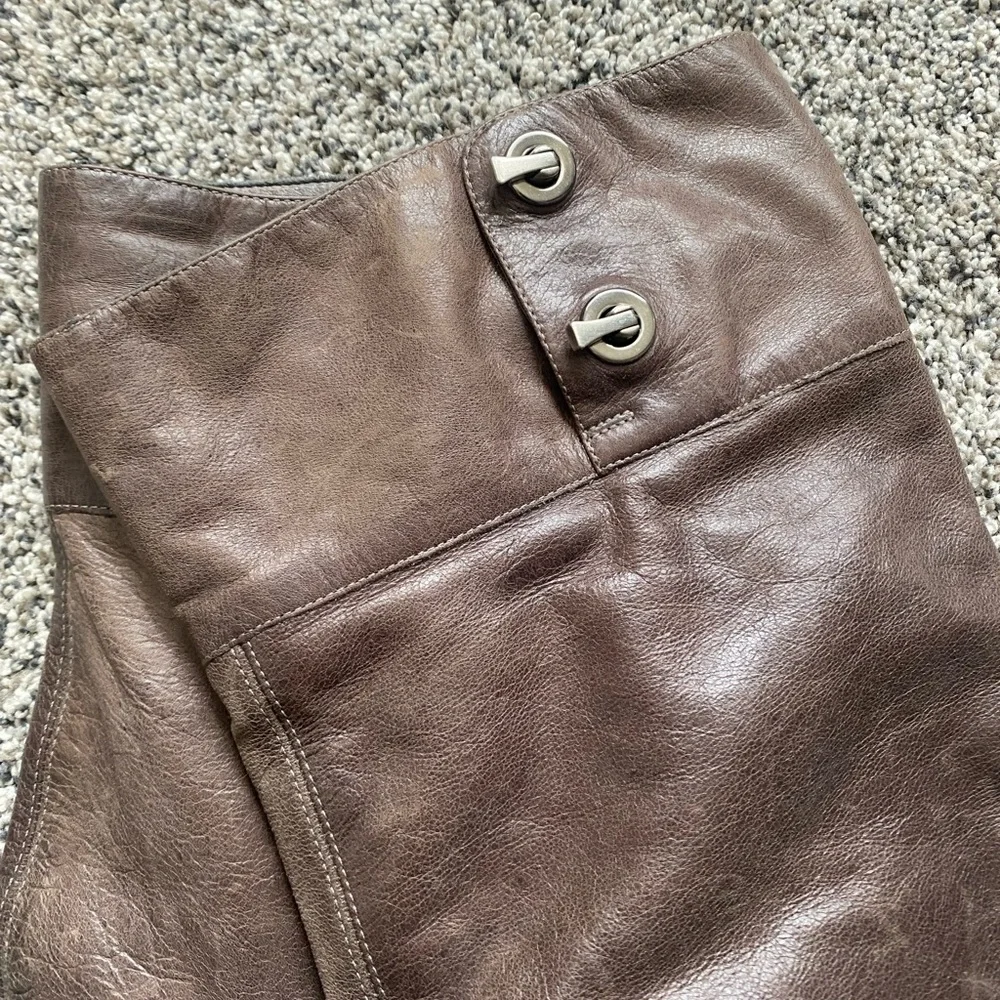 Pour La Victoire Grey Leather Over the Knee Boots size 8
